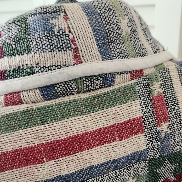 New Directions Vintage Americana Flag Cropped Cotton Tapestry Jacket - Picture 9 of 12